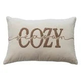 Woven Blend Velvet Lumbar Pillow with Tufting & Hand Embroidey