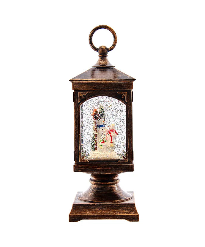 Battery-Operated Snowman Swirl Water Lantern
