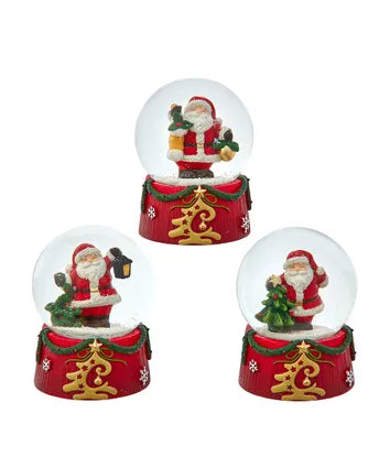 65MM Santa With Red Base Water Globes
