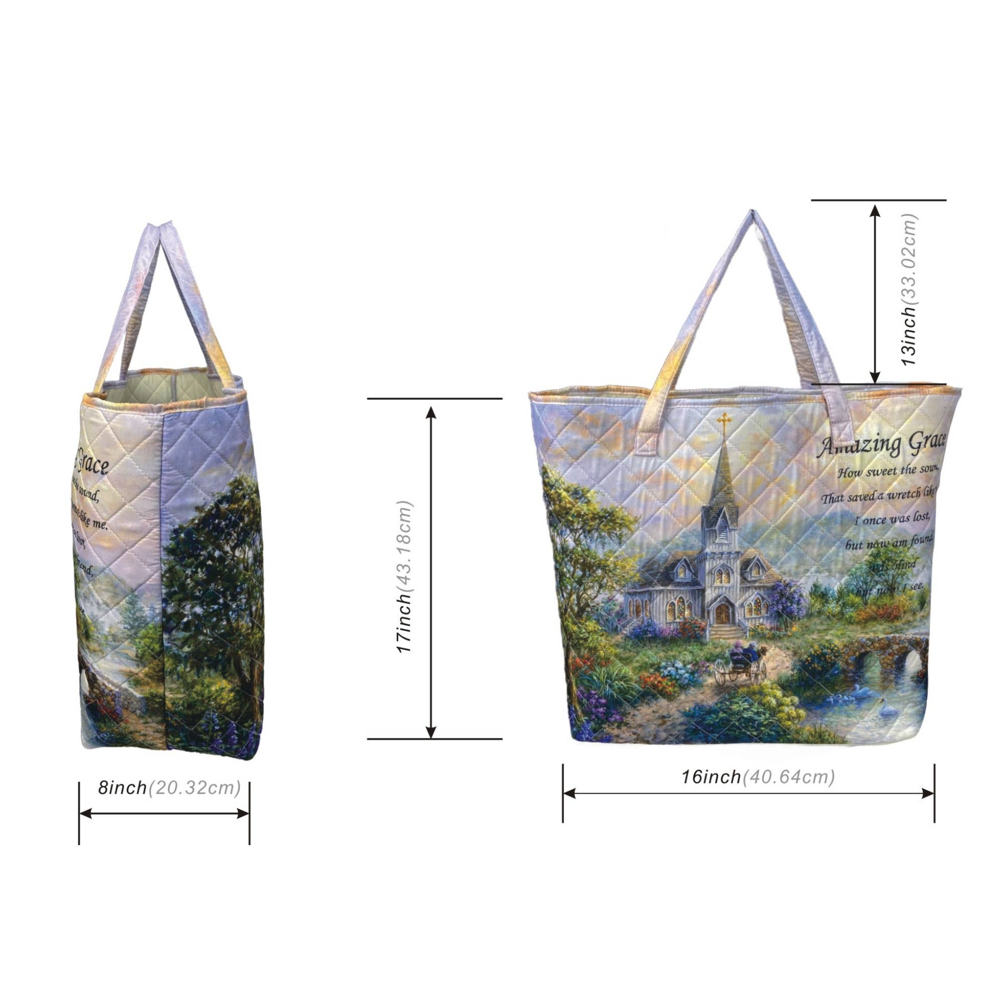 "Amazing Grace" Designer Quilted Tote Bag