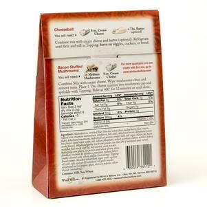 Wind & Willow - Bacon Stuffed Mushroom (cs 12) - Savory Cheeseball Mixes