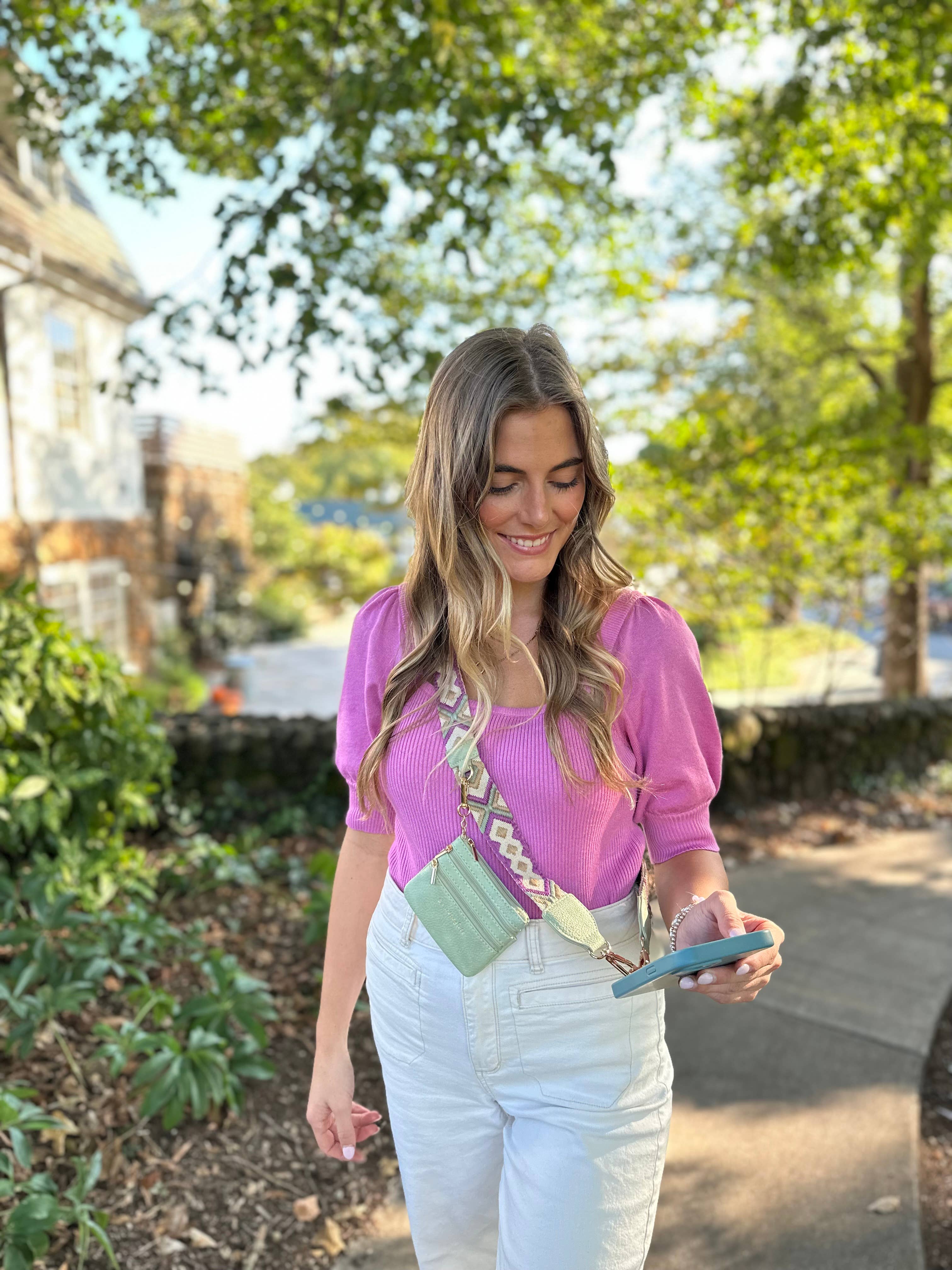 Save The Girls - Clip & Go Crossbody Strap w/Zippered Pouch: Leopard