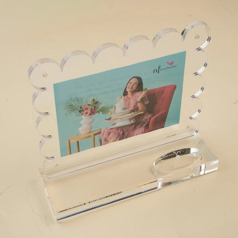 Nora Fleming- clearly a-nora-ble scalloped acrylic frame