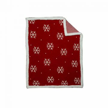 Snowing in Santa Town Fur Edged Throw