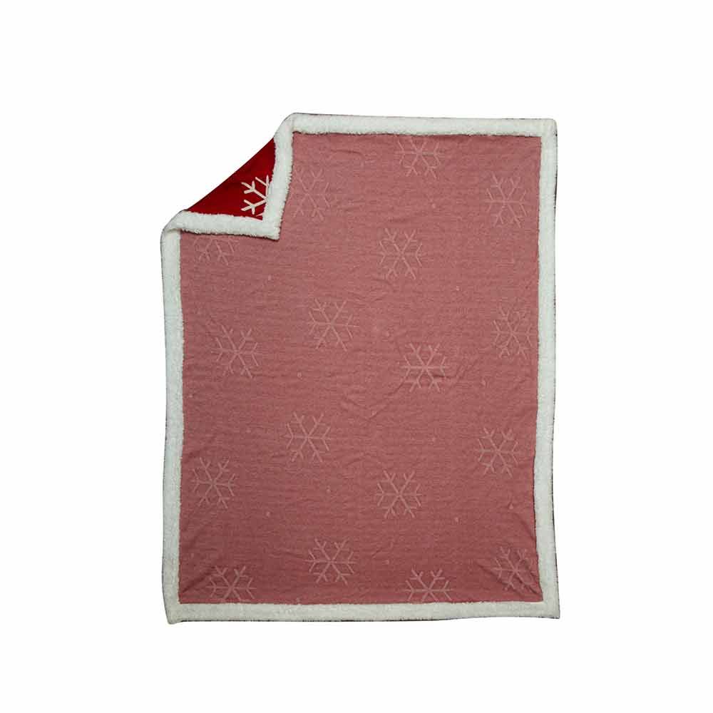 Snowing in Santa Town Fur Edged Throw