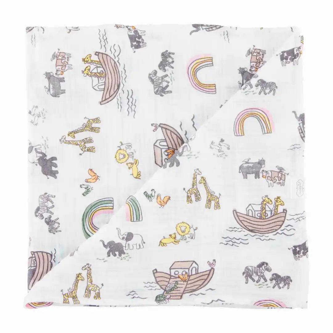Noahs Ark Swaddle Blanket