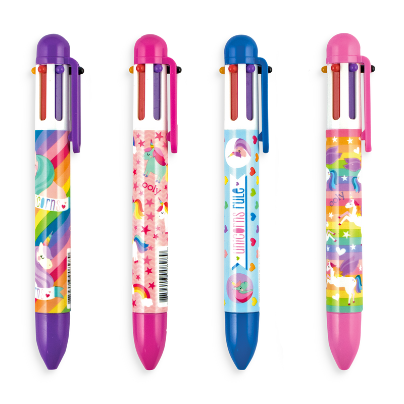 unique unicorns 6 click multi color pen