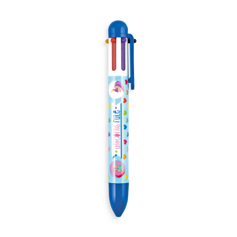 unique unicorns 6 click multi color pen