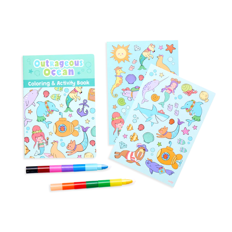 mini traveler coloring and activity kit - outrageous ocean