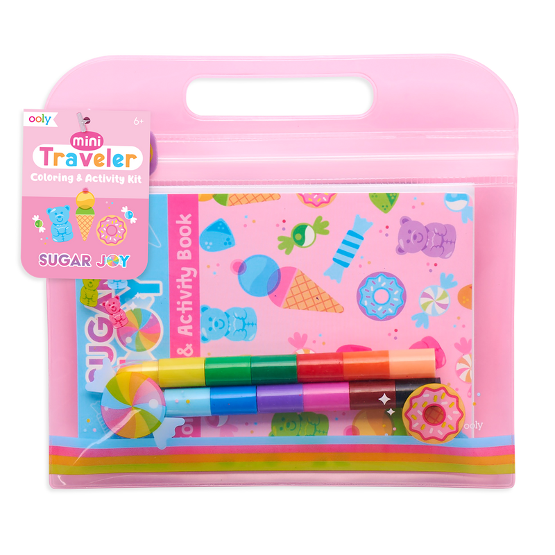 mini traveler coloring and activity kit - sugar joy