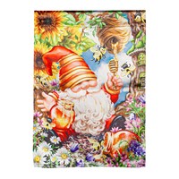 Honeybee Gnome Garden Lustre Flag
