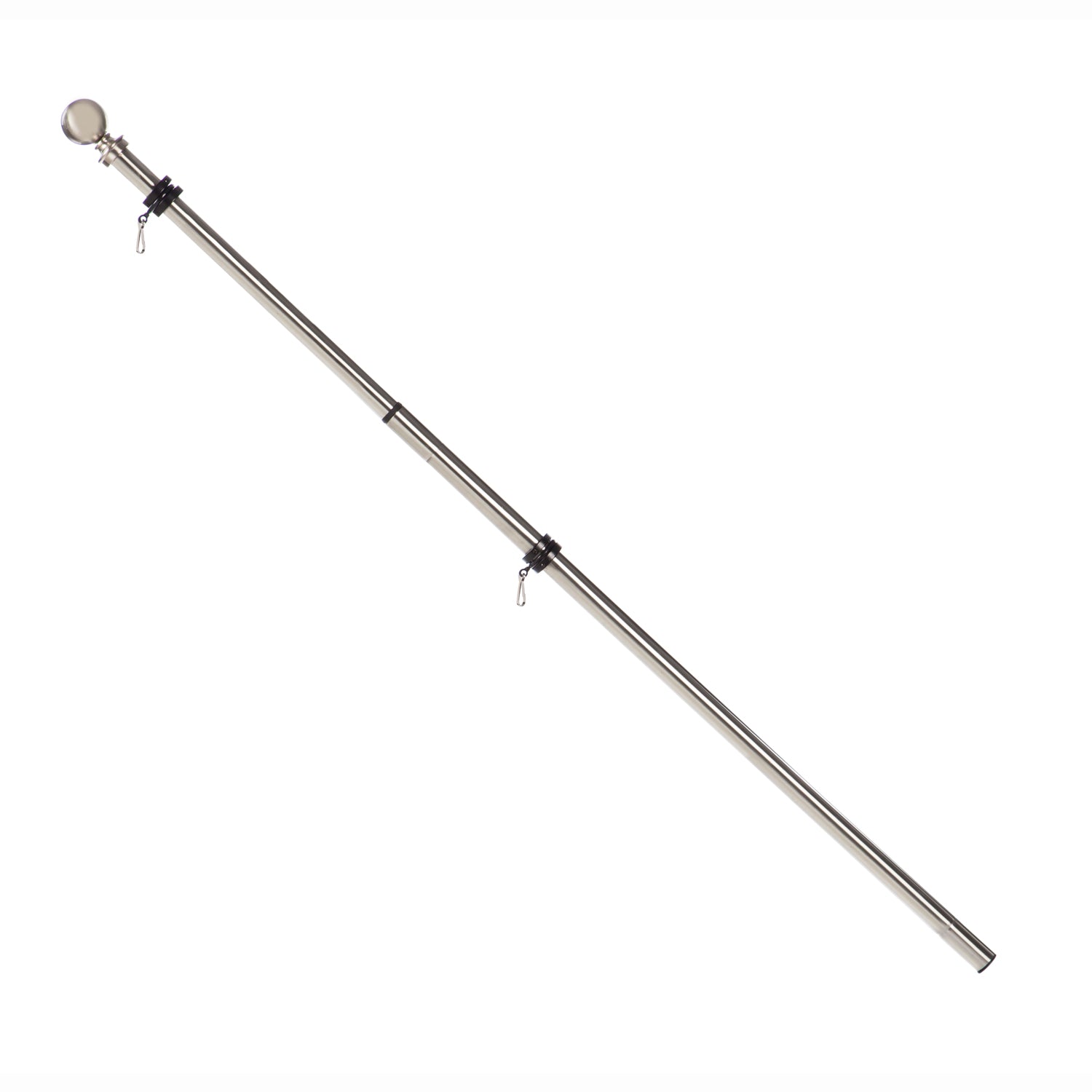 Metal Extendable House Flag Pole, Nickel Finish