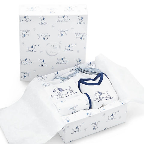 Little Me® Size 3M 6-Piece Puppy Toile Gift Box in Blue