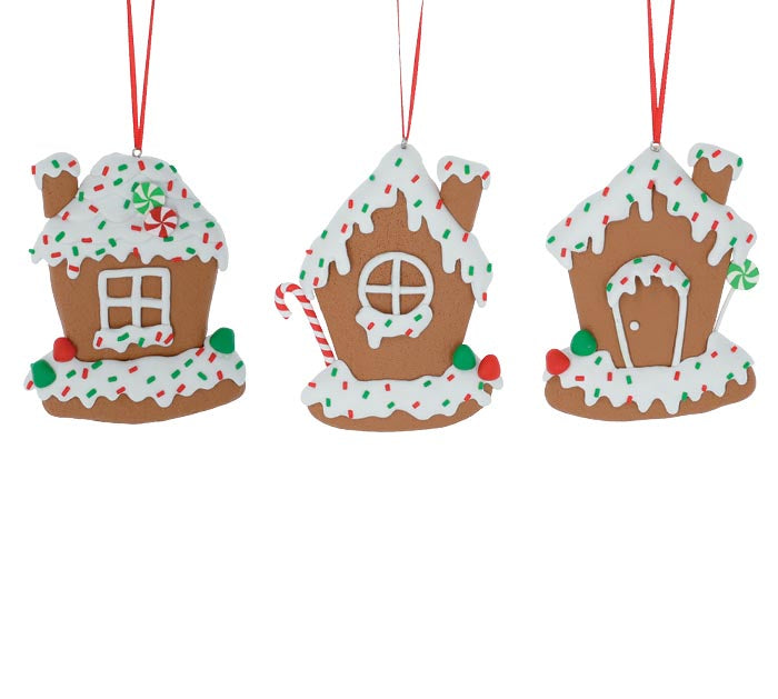 JOYFUL GINGERBREAD HOUSE ORNAMENTS