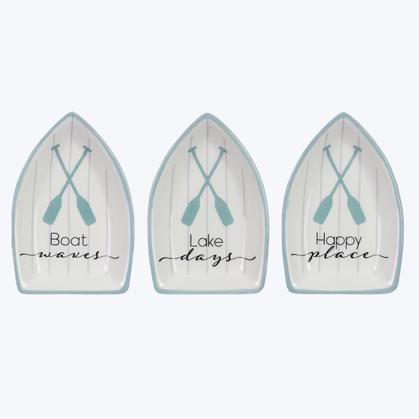 CERAMIC LAKE CABIN DISH, 3 ASSORTED