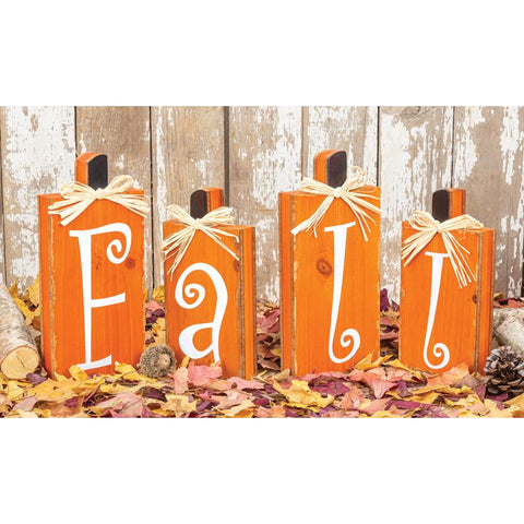 WOODEN COUNTRY FALL BLOCK SET