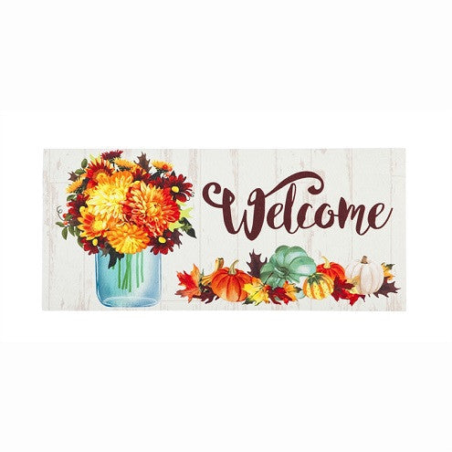 Fall Mums Floral Mason Jar Sassafras Switch Mat