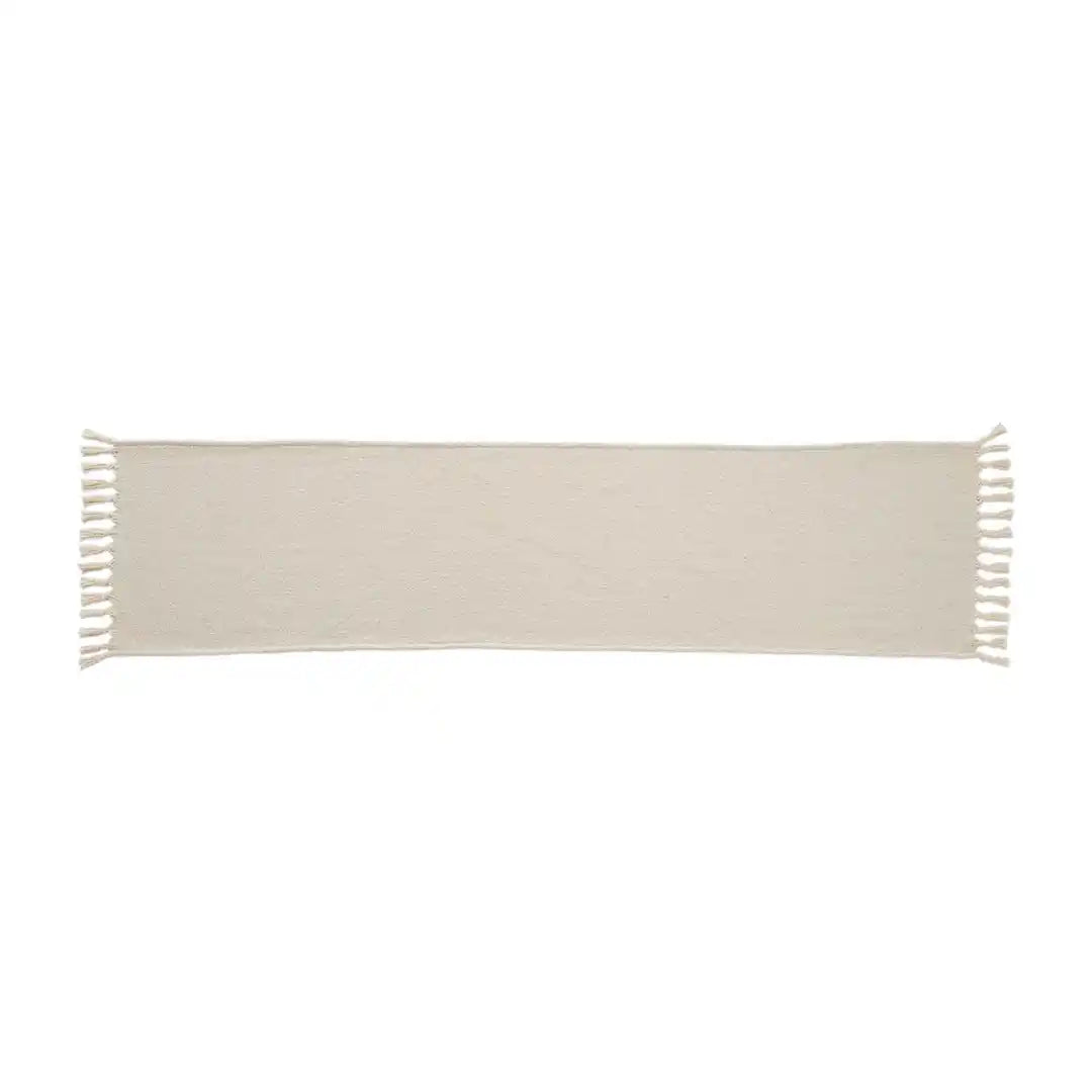 FRINGE OFF WHITE TABLE RUNNER