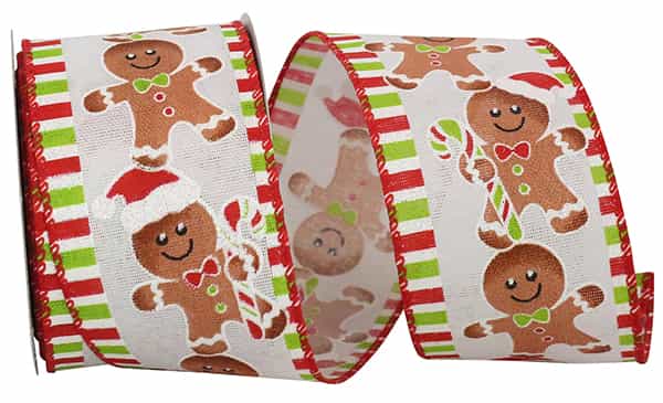 GINGERBREAD TICKING SPARKLE WIRED EDGE