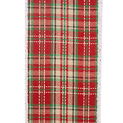 PLAID SADDLE STITCH SNOWY FRIZZETTE WIRED EDGE