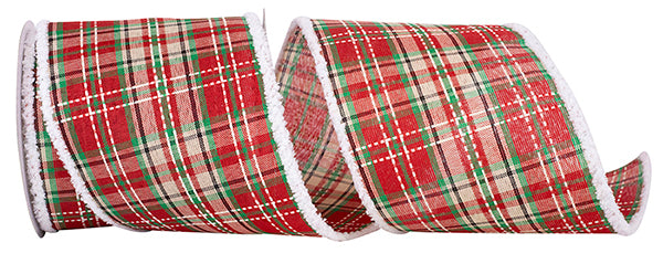 PLAID SADDLE STITCH SNOWY FRIZZETTE WIRED EDGE
