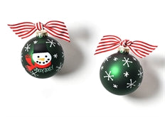 Jolly Jolly Snowman Glass Ornament