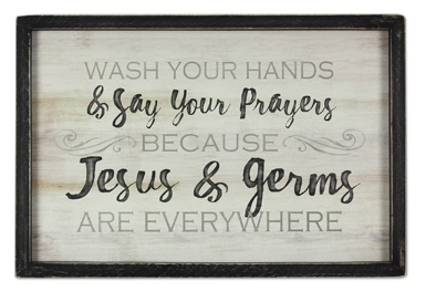 Young's Inc. - WOOD WASH YOUR HANDS WALL SIGN