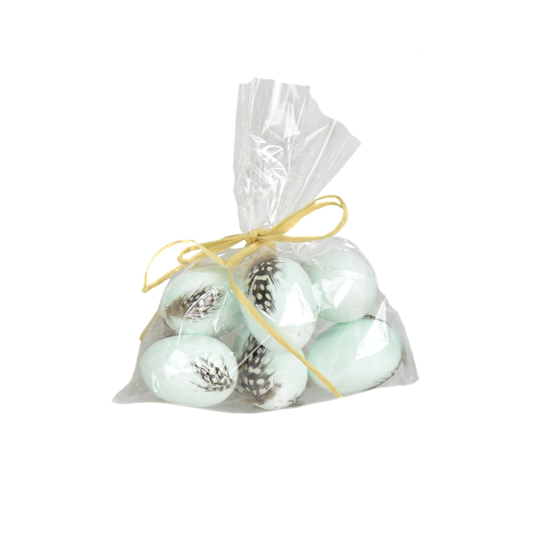 Natural Feather Egg Bag of 6 in Light Blue