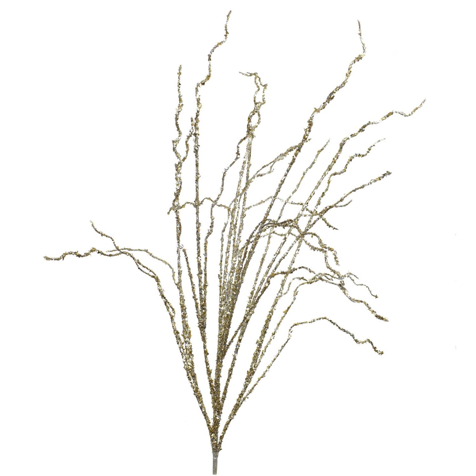 35” SEQUIN TWIG SPRAY - CHAMPAGNE