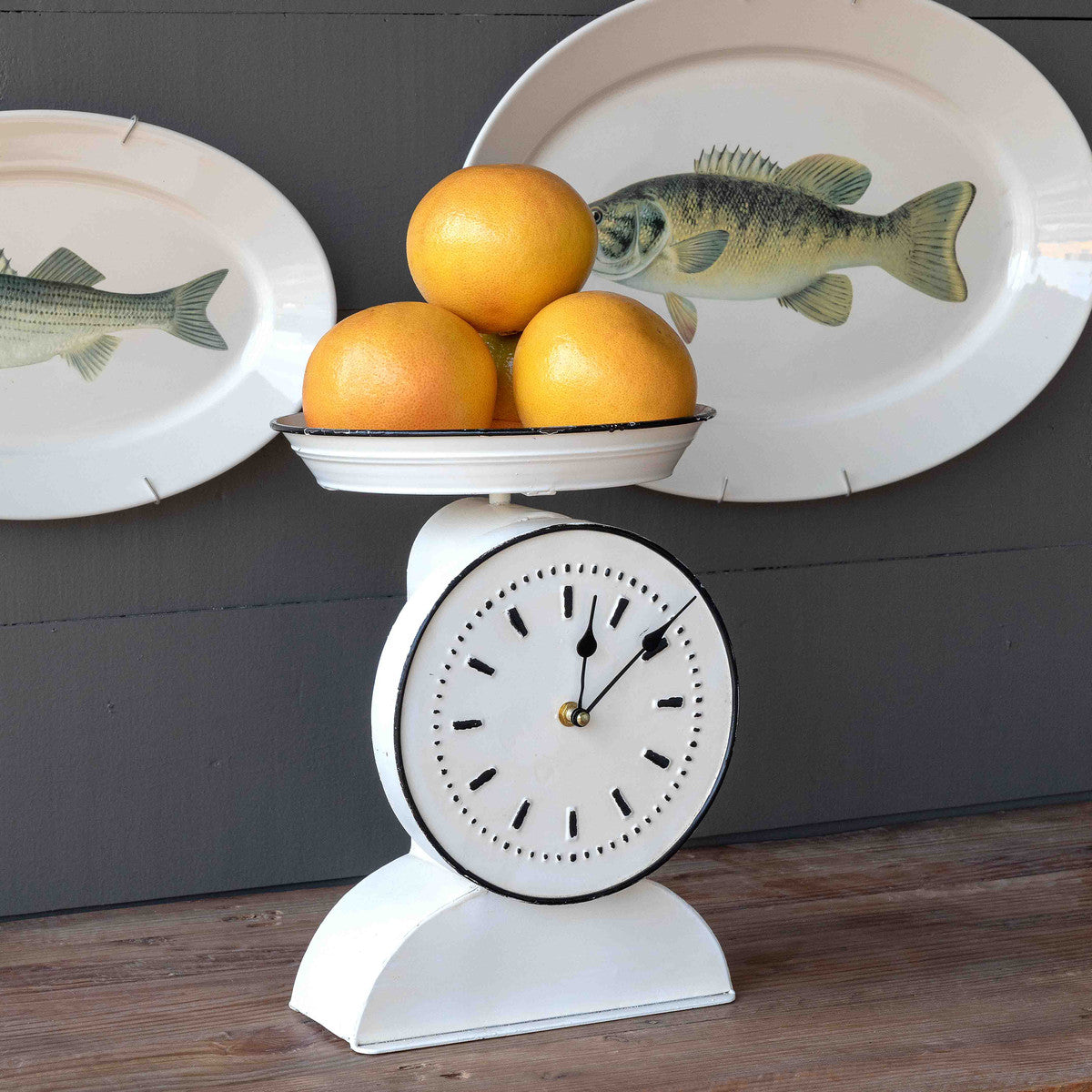 Vintage Style Painted Grocers Scale Clock