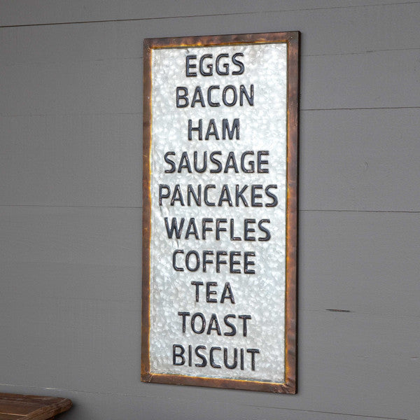 Metal Breakfast Sign