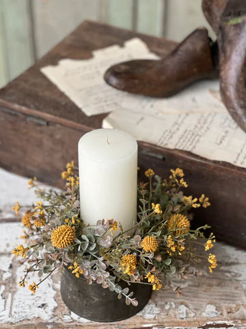 Fall Garden Candle Ring | Mustard | 12"