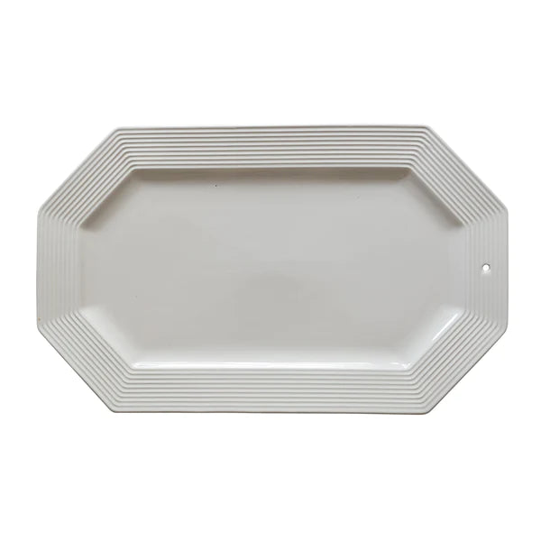 pinstripe octagonal platter
