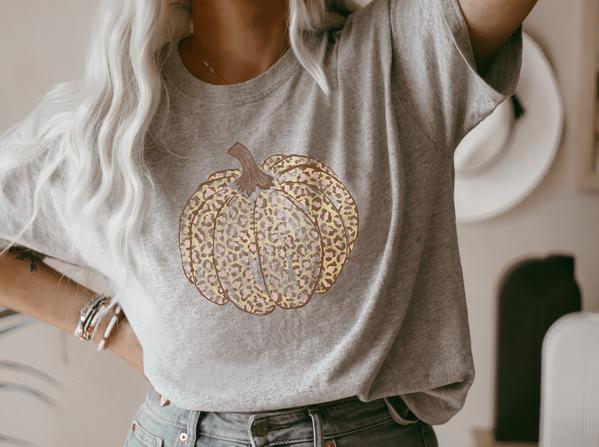 Pumpkin Leopard Short Sleeve T-Shirt