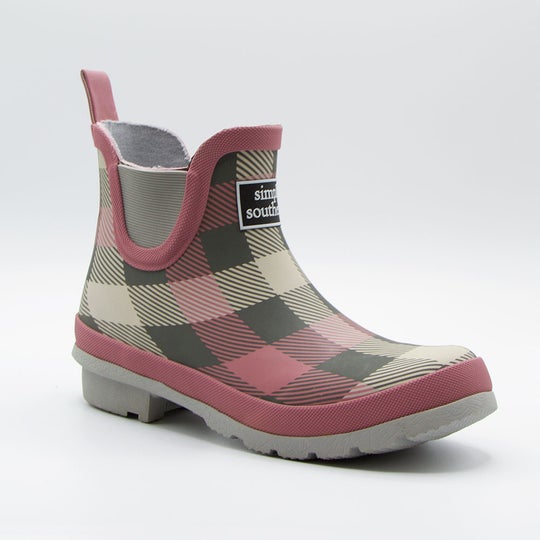 Rain Bootie for Women in Buffalo Grey/Pink
