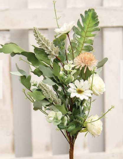 Mixed Antiqued Daisy & Rose Spray