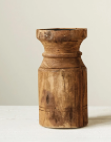 Reclaimed Wood Carved Candle Holder