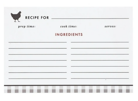 HOME COOKED RECIPES 6X4 RECIPE CARDS