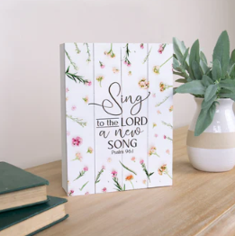 SING TO THE LORD A NEW SONG TABLETOP PALLET DÉCOR