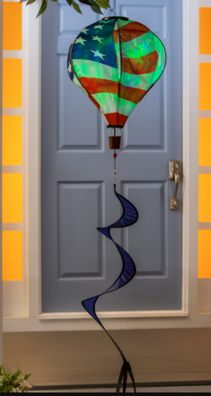 Waving American Flag Animated Lit Balloon Spinner