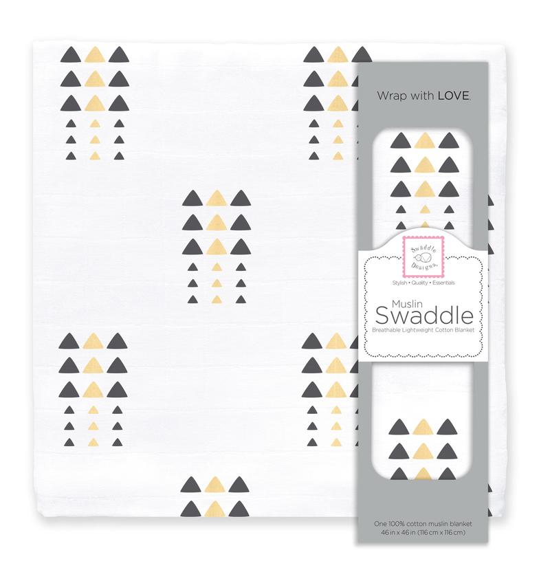 Muslin Swaddle Single - Triangle Trees