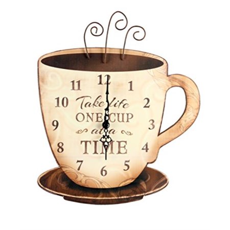 Wood Coffee Wall Clock