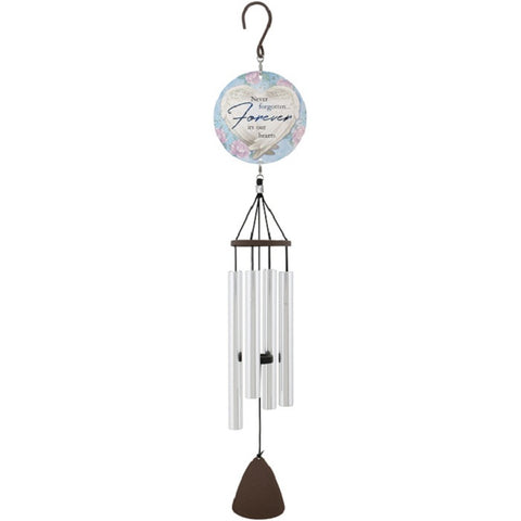 27” Silver and Grey In Our Hearts Wind Chime with Header