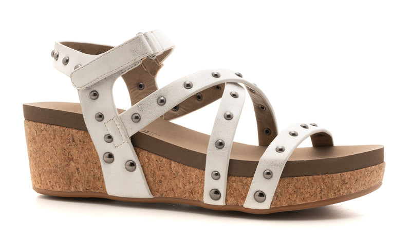 Corky's Under the Sun White Metallic Sandals