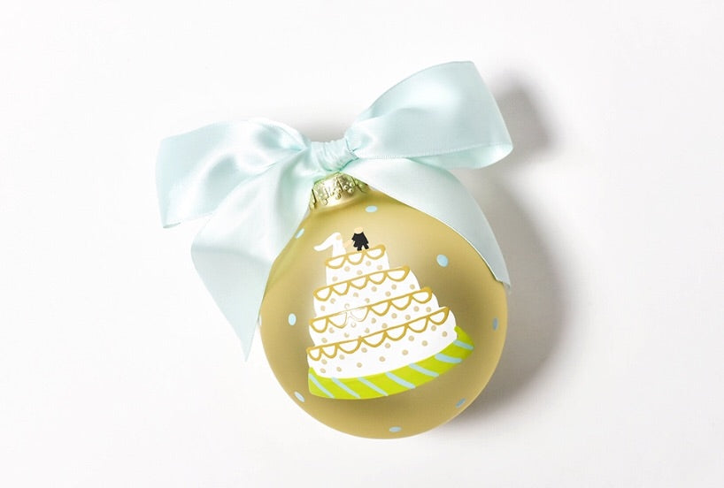 Wedding Cake Glass Ornament