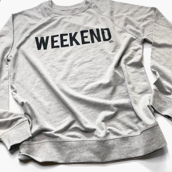 WEEKEND French Terry Raglan Crew Long Sleeve T-Shirt