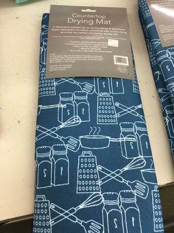Blue drying mat