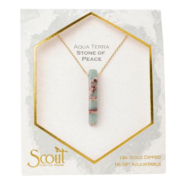 Stone Point Necklace-Aqua Terra/Stone of Peace