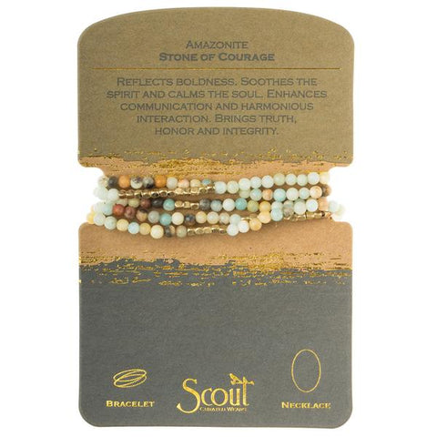 Amazonite-Stone of Courage- 2 in 1 Bracelet/Necklace Wrap