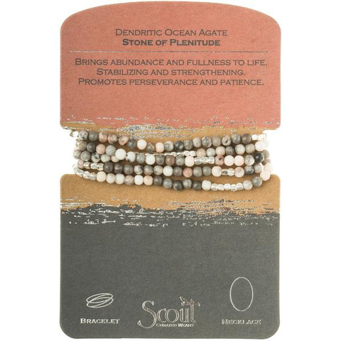 Ocean Agate-Stone of Plenitude- 2 in 1 Bracelet/Necklace Wrap